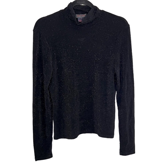 Ralph Lauren Tartan Label Mock Neck Sparkle Top - Picture 1 of 3